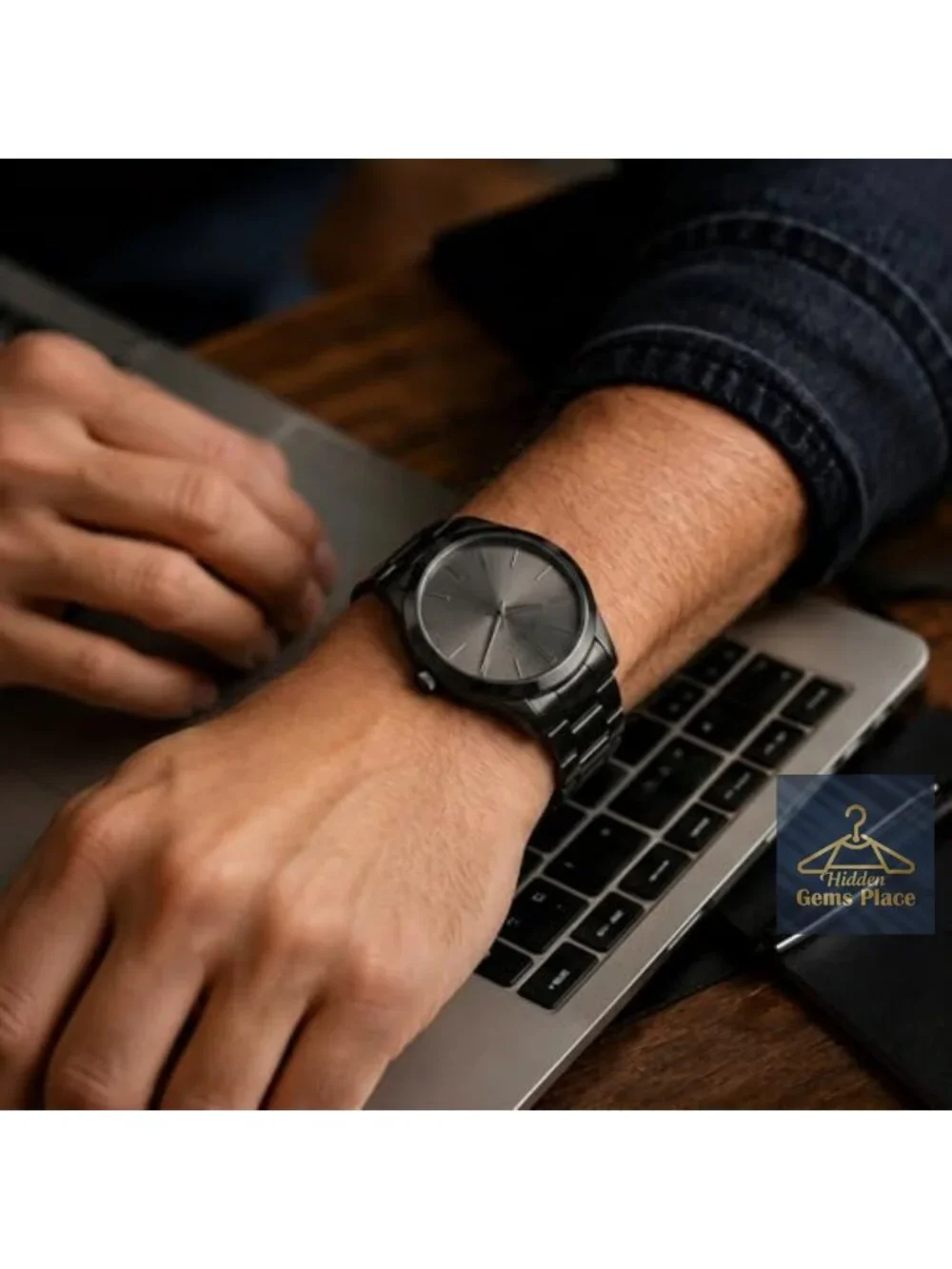 Men's 44mm Large Face Quartz Watch, Business Casual Analog Wrist Watch,