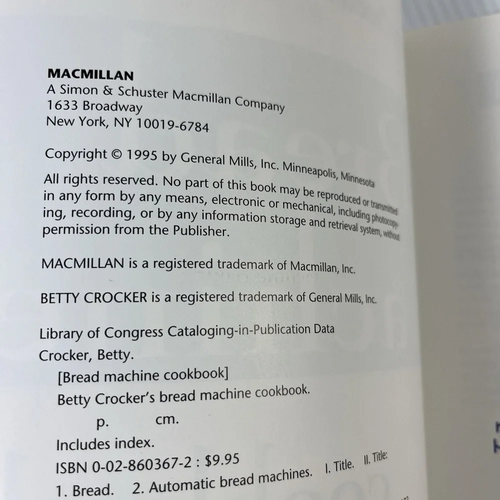 Betty Crocker's Bread Machine Cookbook Paperback Betty Crocker Ed Recipes Baking