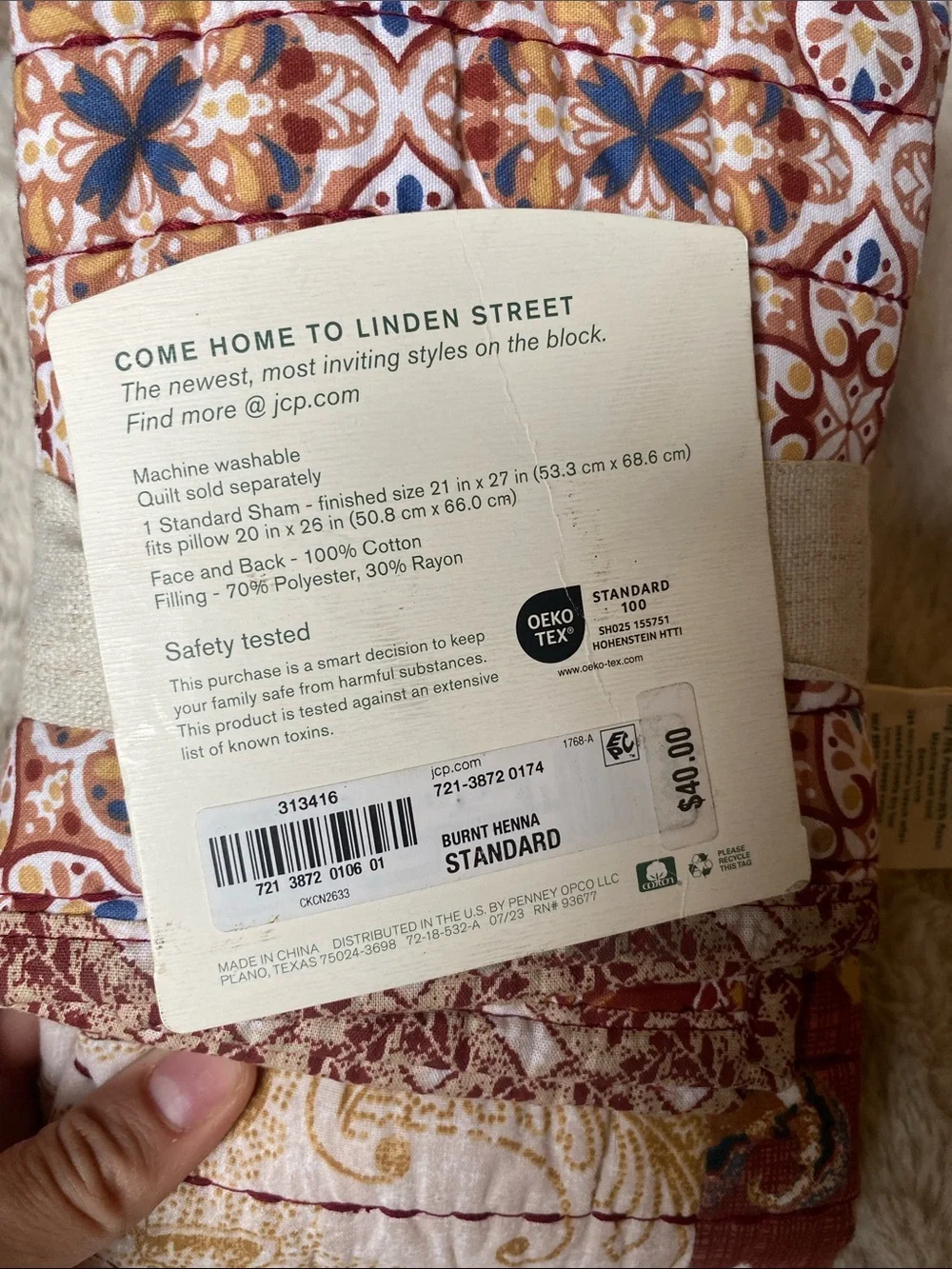Westgrove Sham in Multi-Color Pattern