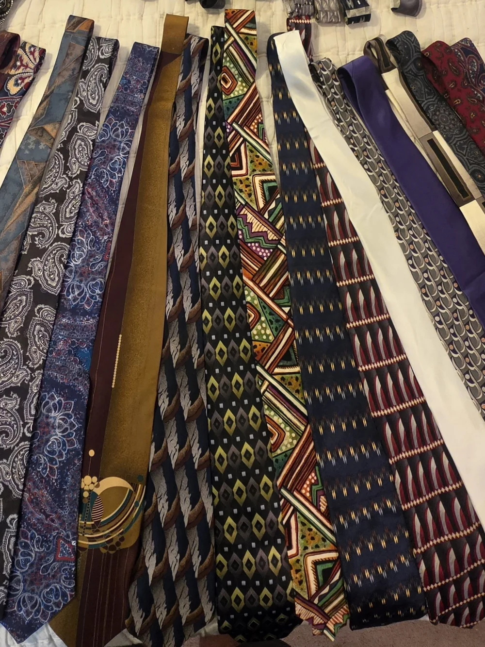 38 Men's Various Pattern Style Silk & Polyester Ties, Plus 2 Tie Hangers