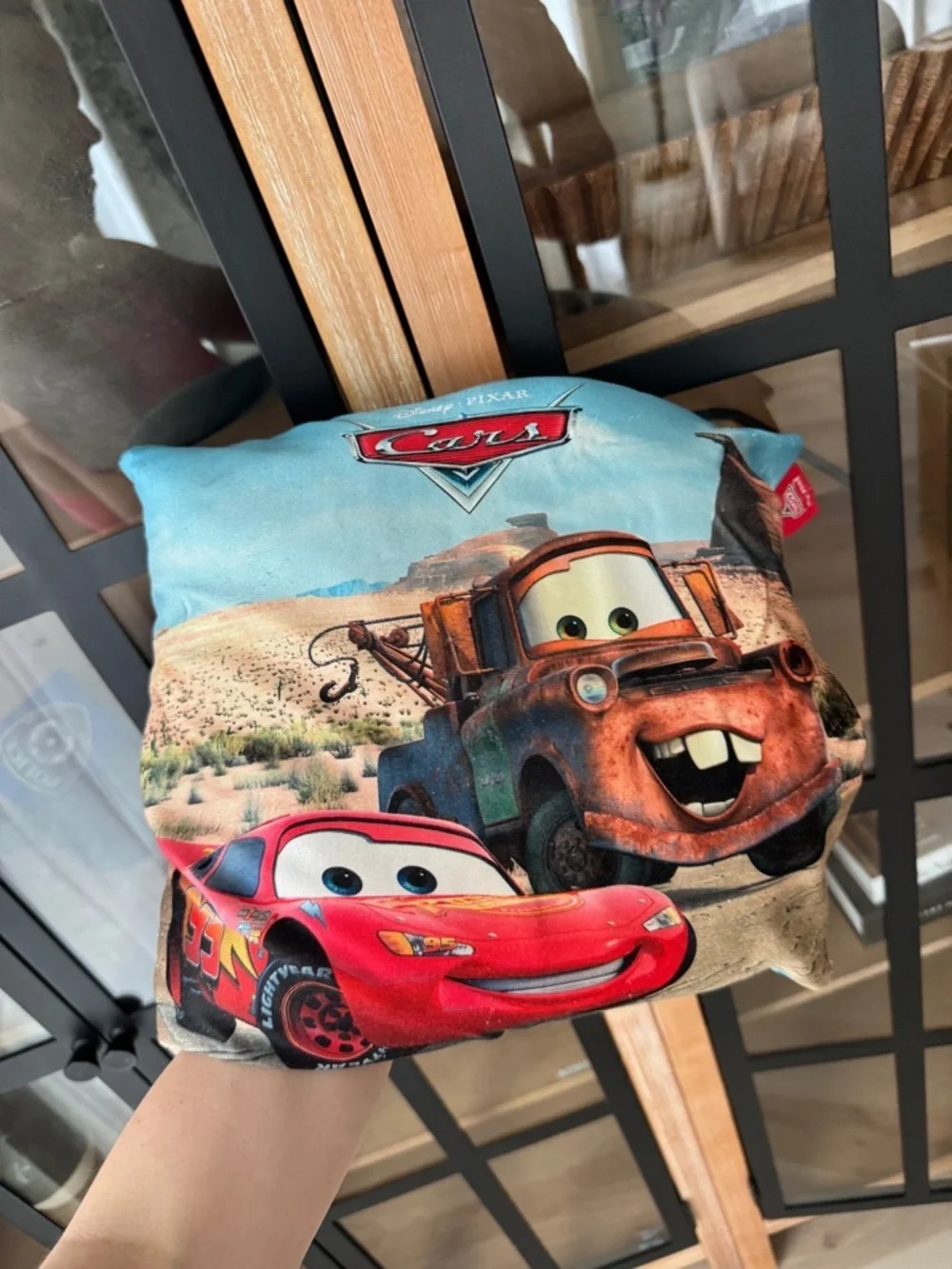 Vintage 2006 Disney Pixar Cars pillow decor Lightning McQueen Mater squishy