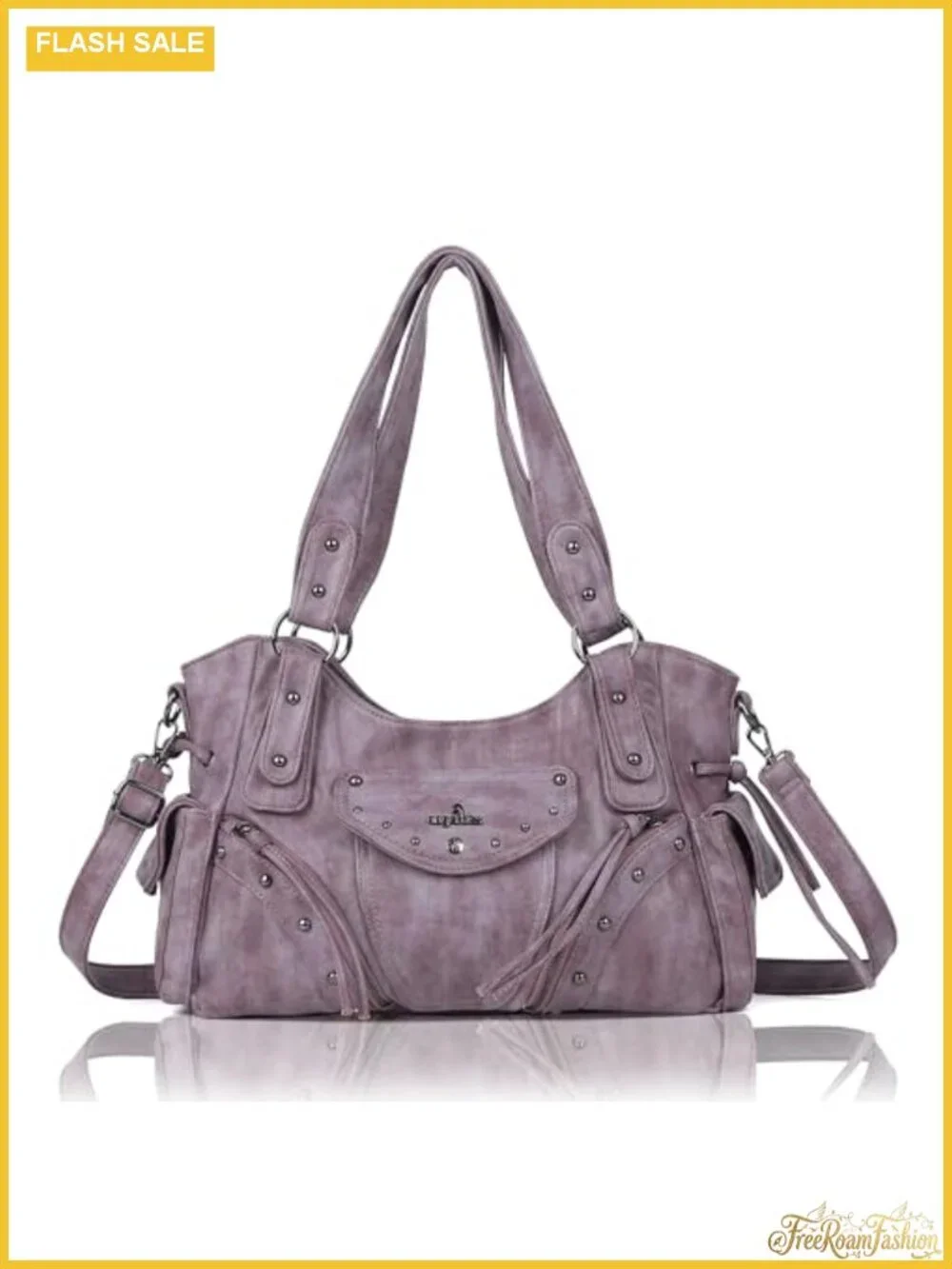 Retro Washed Vegan Leather Hobo Bag with Crossbody Strap, Roomy Satchel Purse
