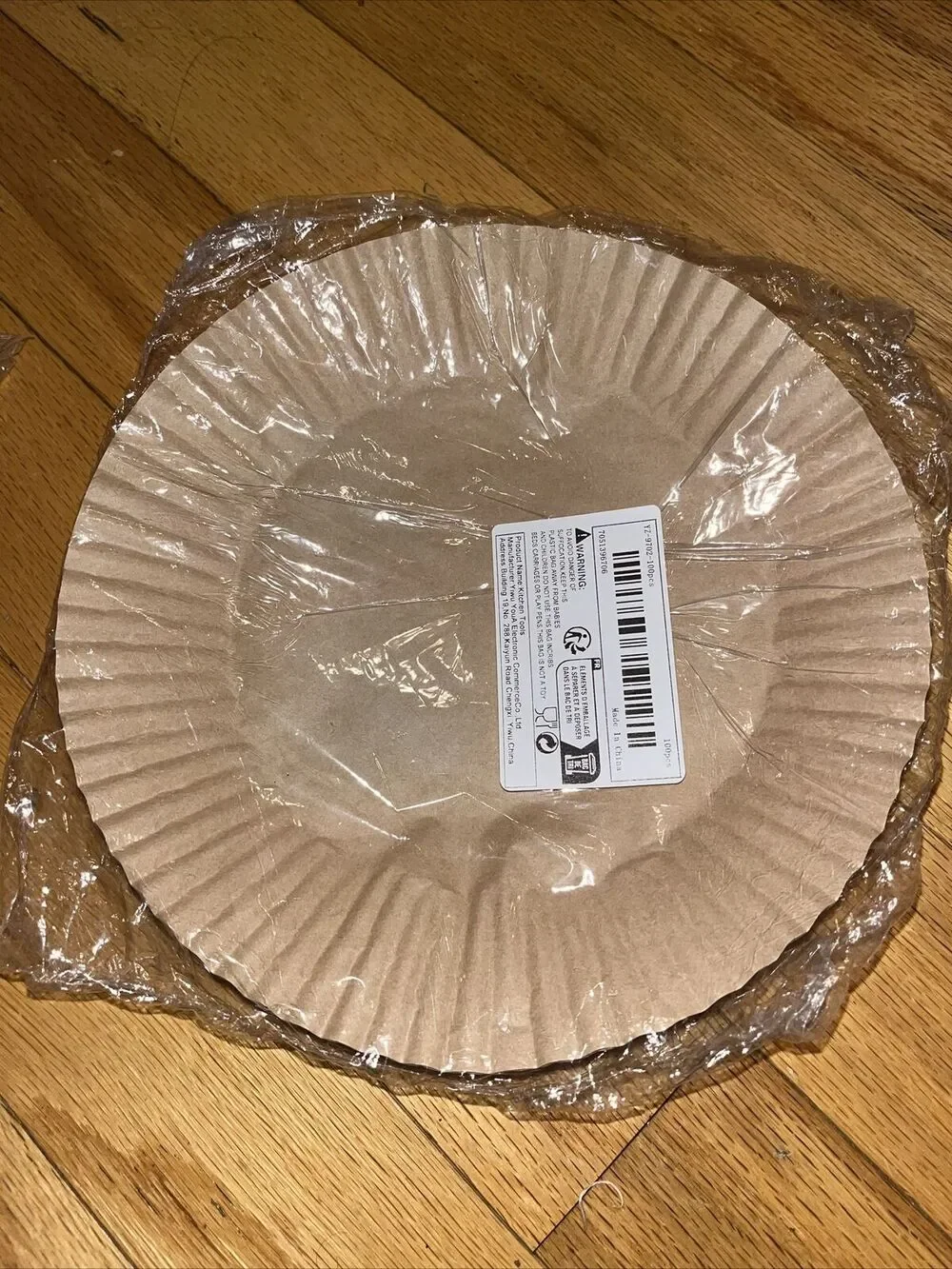 Package Of 100 6 Inch Brown Round Air Fryer Liners