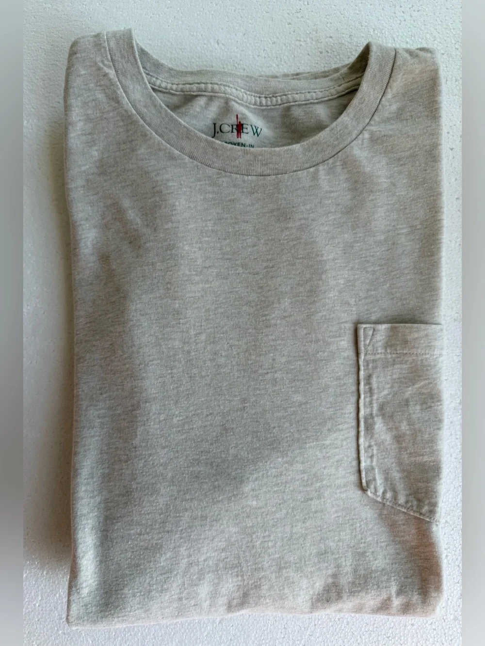 J.Crew Broken-In Heather Oatmeal pocket tee large tall