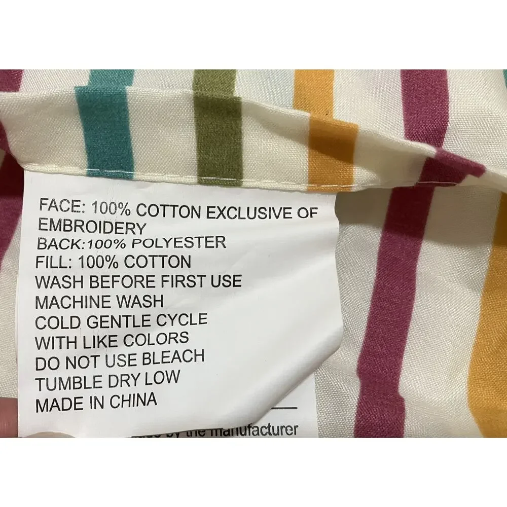 Greenland Home Fashions Quilted Pillow Shams Set of 2 Floral Striped Standard