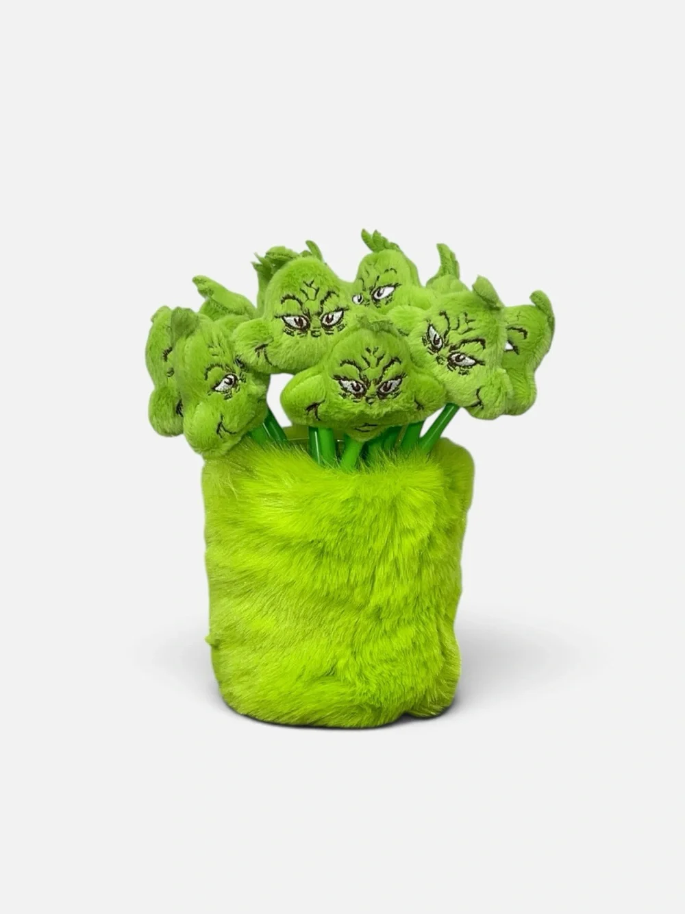 Plush Green Grinch-Inspired Fuzzy Pens