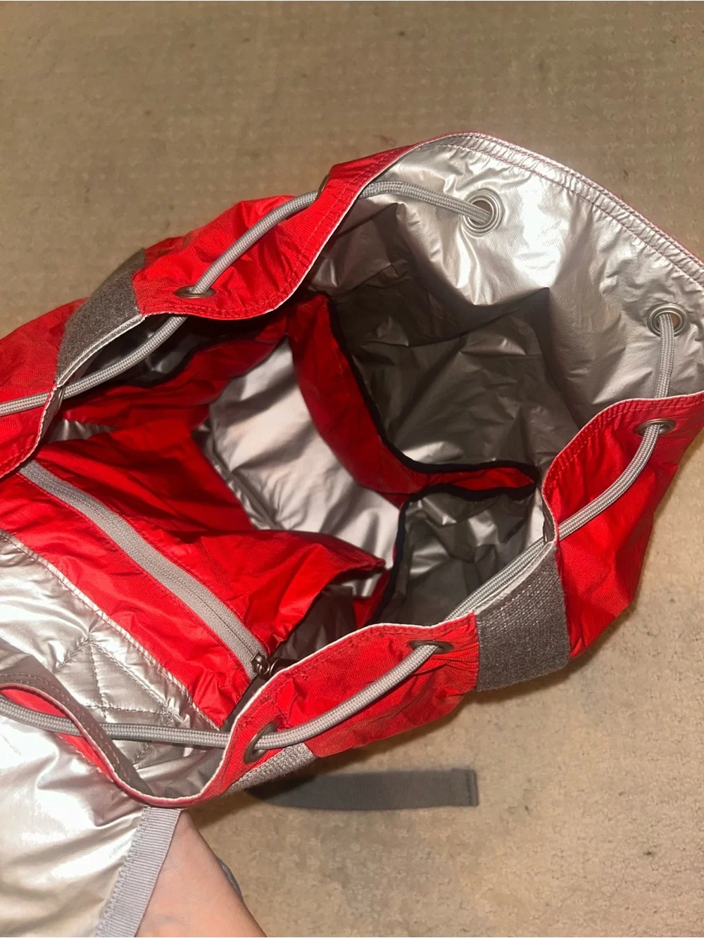 Lesportsac Voyager Red Backpack with Gray Trim
