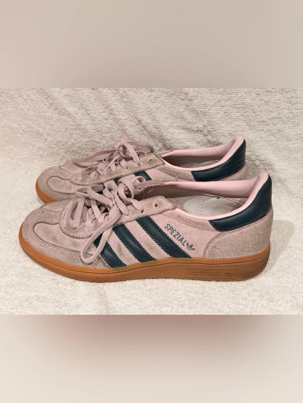 adidas Spezial Women's Suede Sneakers in Light Pink with Bl Stripes