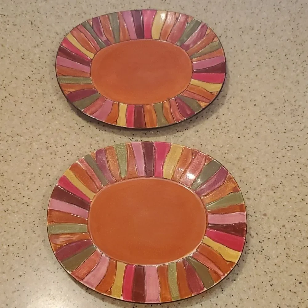 Pier One Wavy Stripe Plate Set of 2 Plates