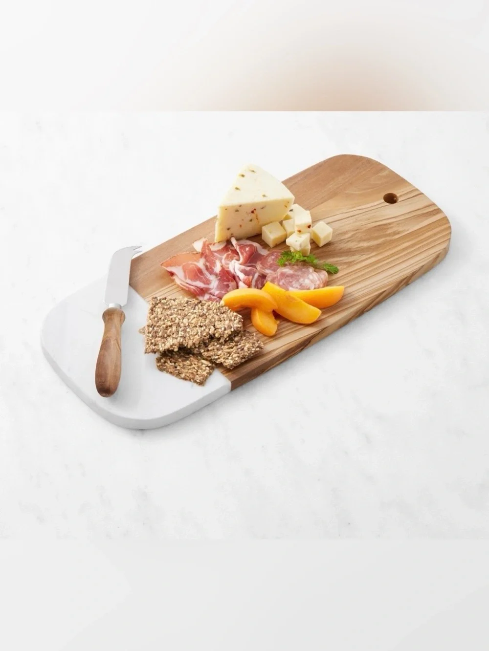 Williams Sonoma - Olivewood & White Marble Rectangular Cheese Board
