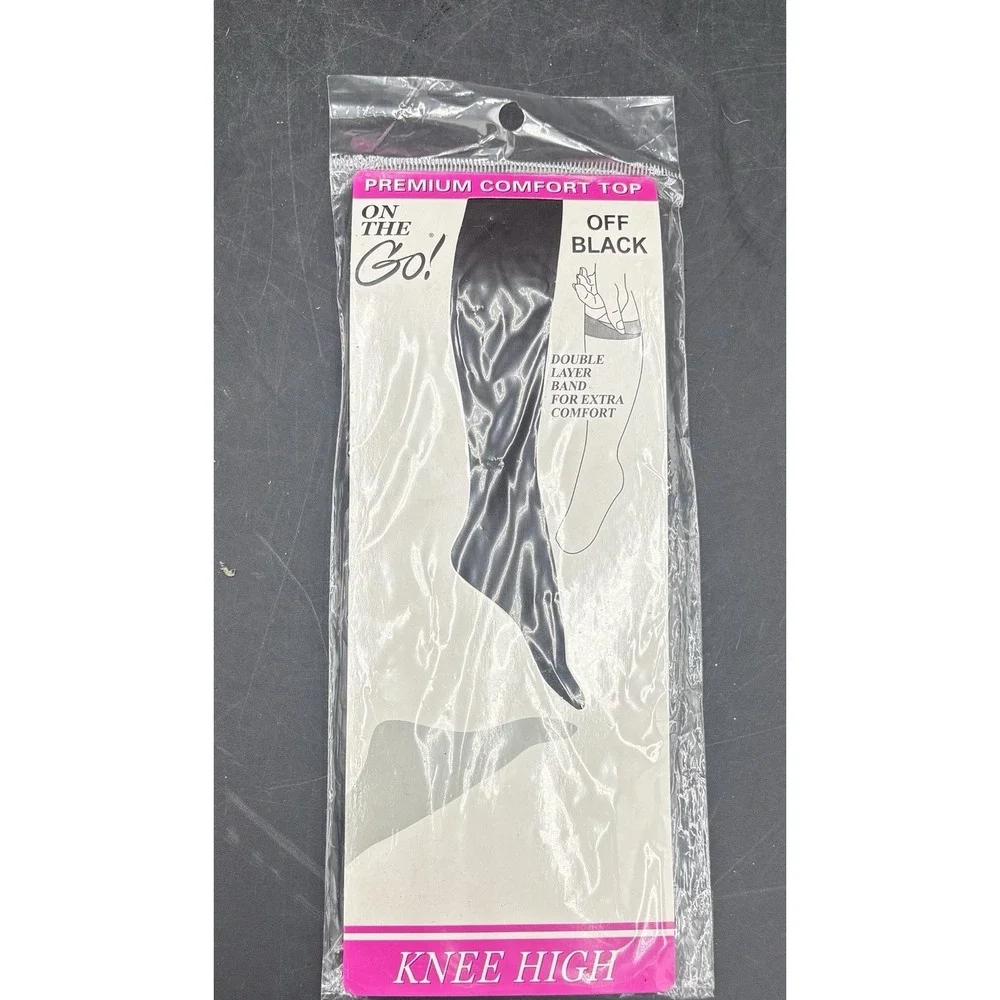 ON THE‎ GO! Hosery - Off Black - Knee High - Queen Size - Fits 8 1/2 - 11