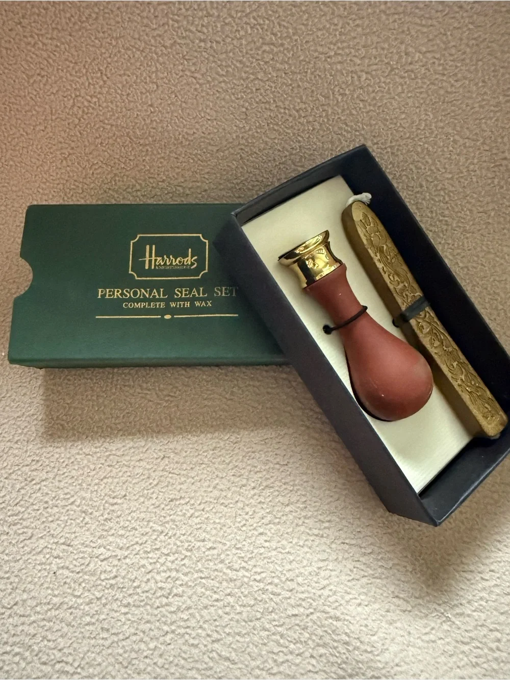 Vintage 1995 Harrods Letter T Monogram Wax Seal Set Boxed