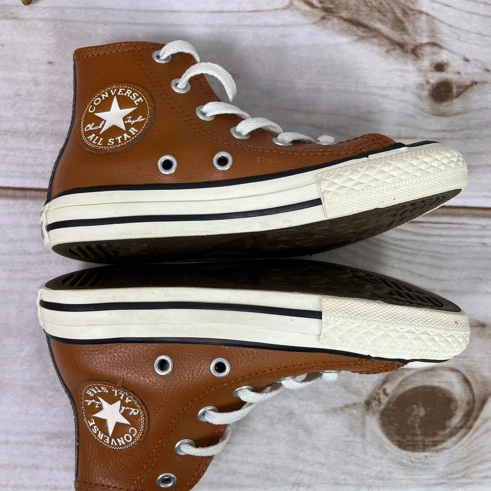 Converse Chuck Taylor‎ All Star High Top Kids Leather Sneakers Brown 11C