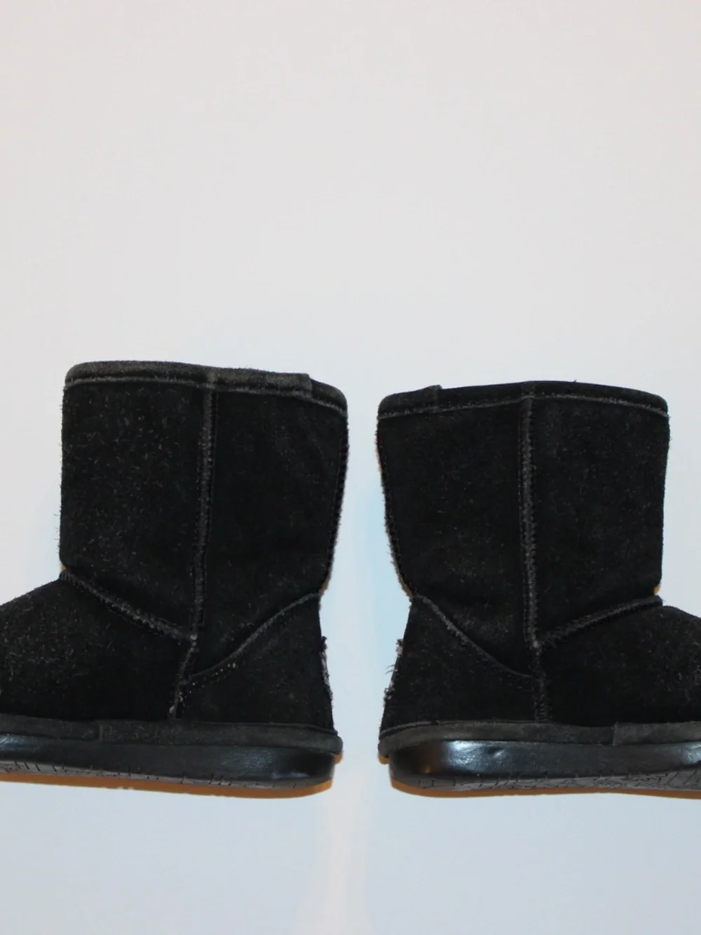 Bearpaw Buttercup Girls Black Suede Winter Boots Floral Size 8 Toddler