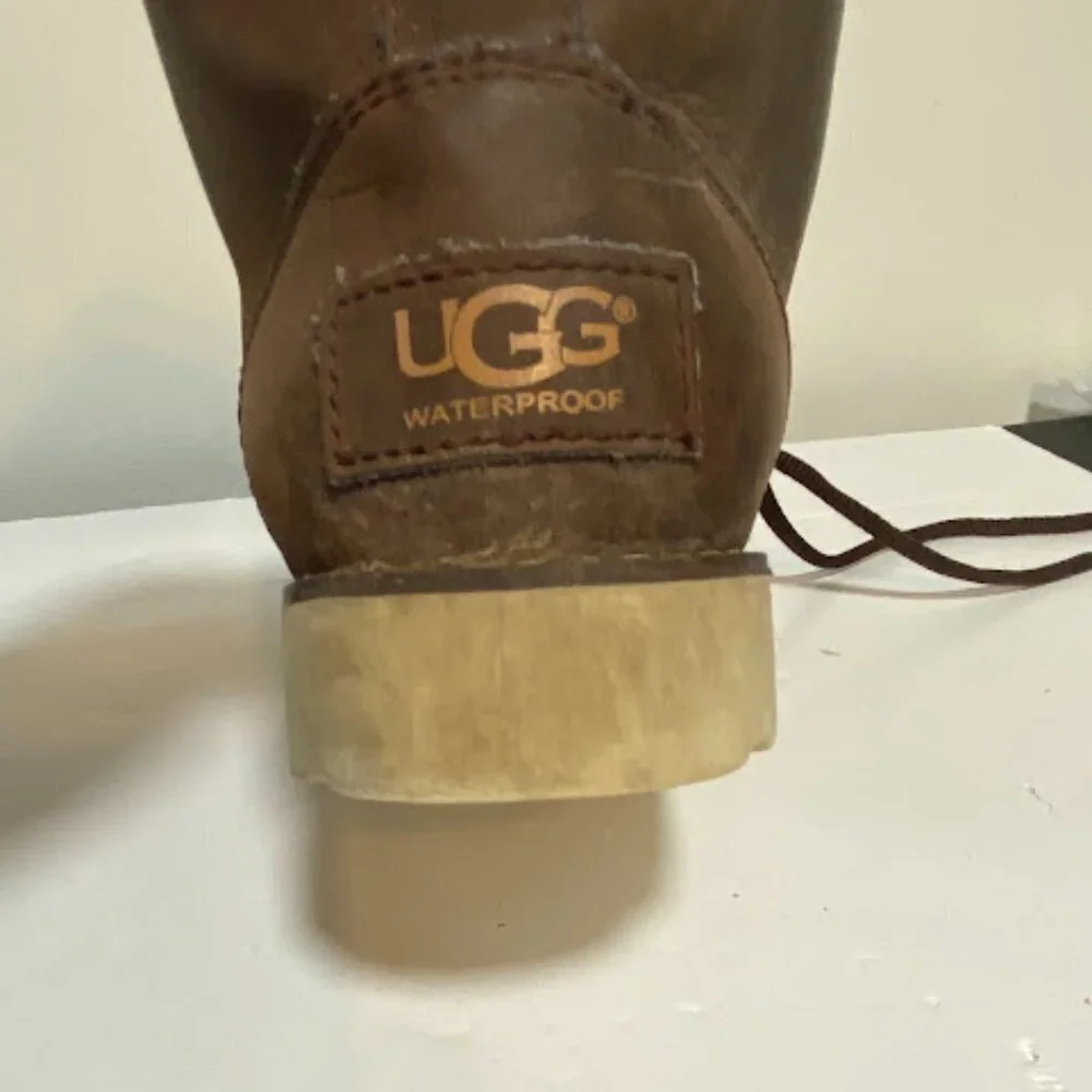 UGG Kesey Waterproof Leather Lace-Up Boots Size 4