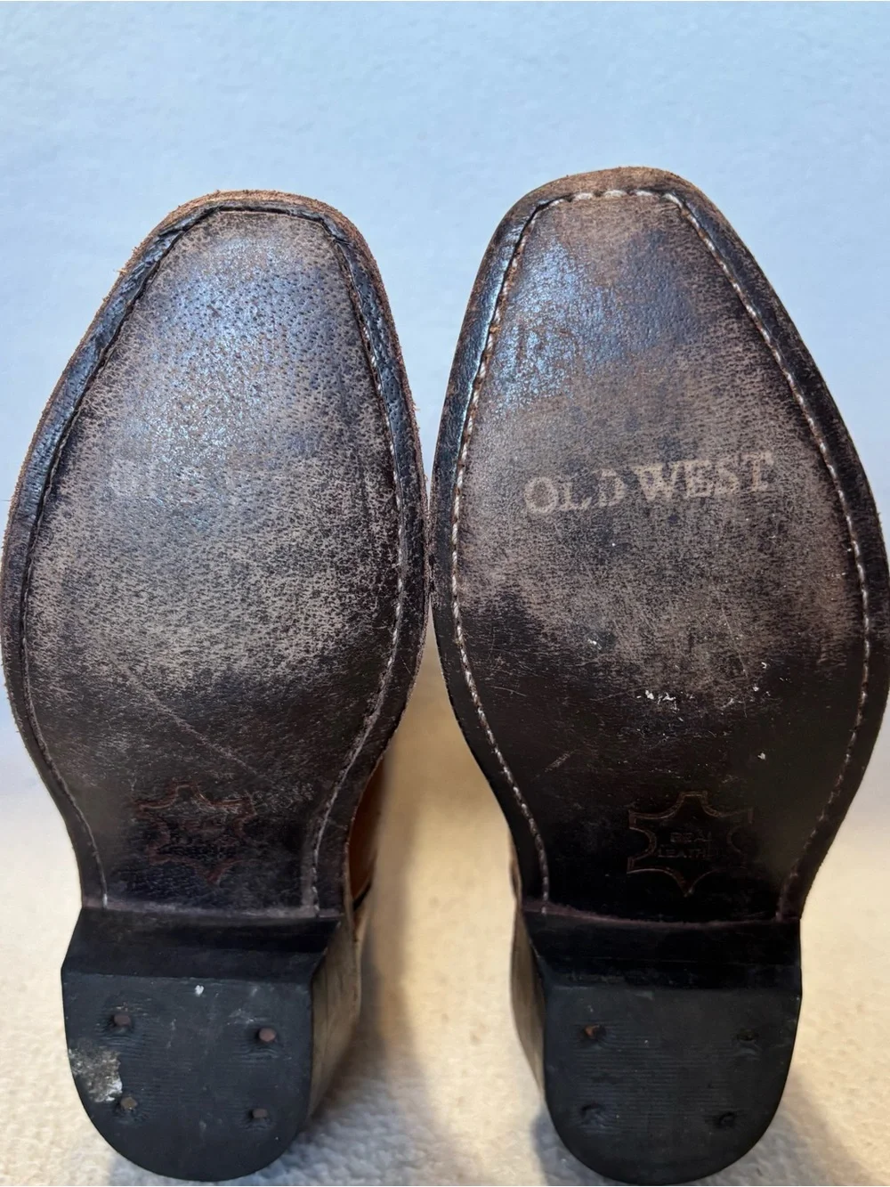 Old West Children’s Snip Toe size 10.5-D Western Leather Cowboy Boots Tan CF8229