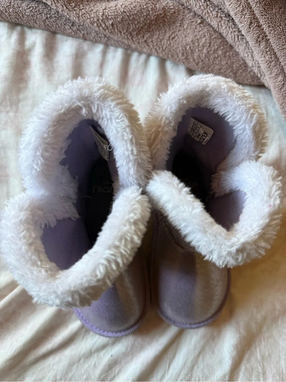 Girls Frozen Sparkle Purple Winter Boots