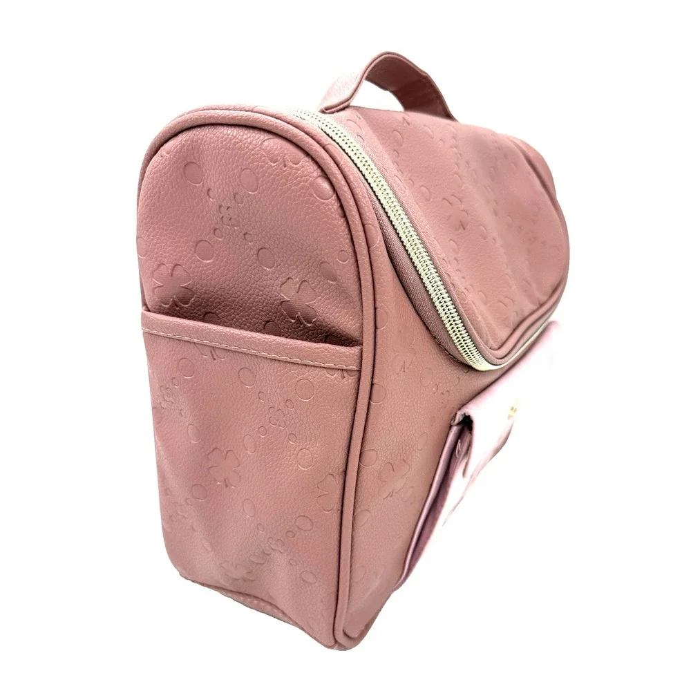 Lucky Brand Pink Makeup Travel Cosmetics Toiletry Bag 11