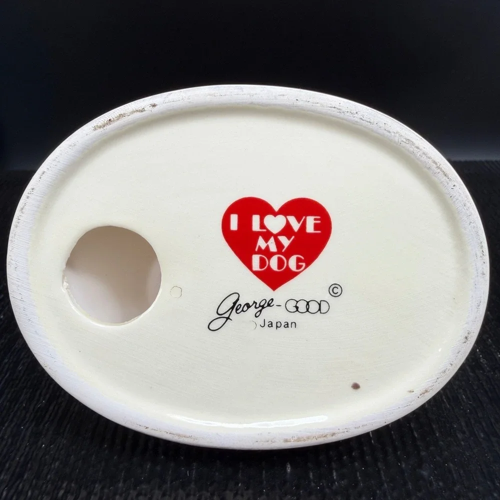 George Good Japan Shih Tzu Dog Figurine I Love My Shih‎ Tzu Vintage Ceramic 3in