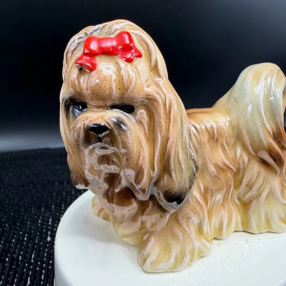 George Good Japan Shih Tzu Dog Figurine I Love My Shih‎ Tzu Vintage Ceramic 3in