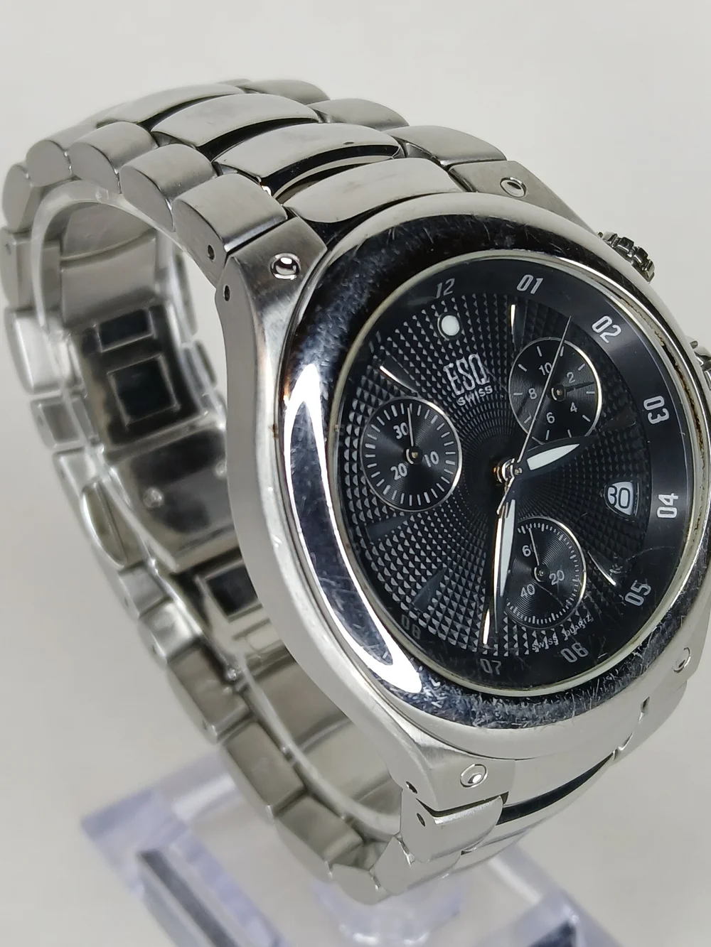 ​ESQ Movado E5262 Chronograph Swiss Quartz Men's All Stainless Steel Watch