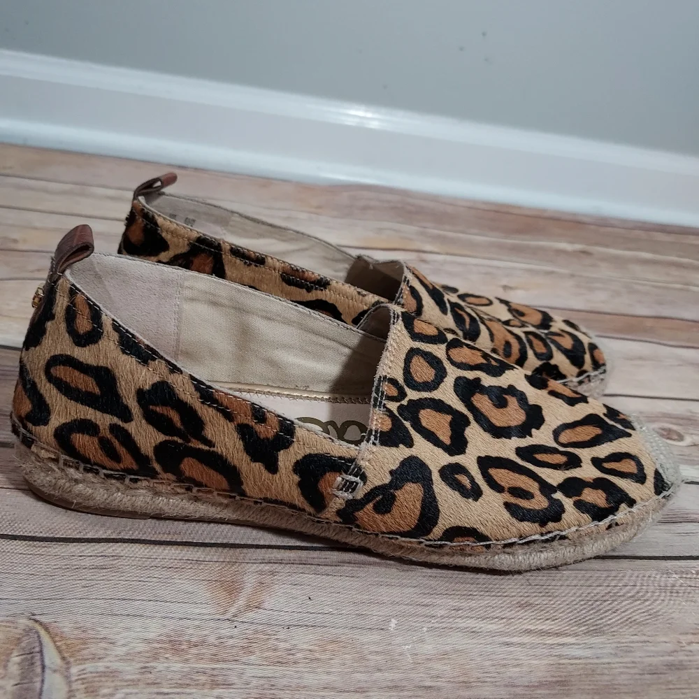 Sam Edelman Khloe calf hair leopard espadrilles 8.5