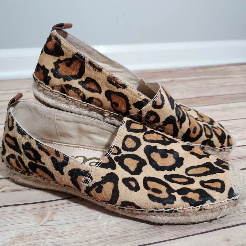 Sam Edelman Khloe calf hair leopard espadrilles 8.5
