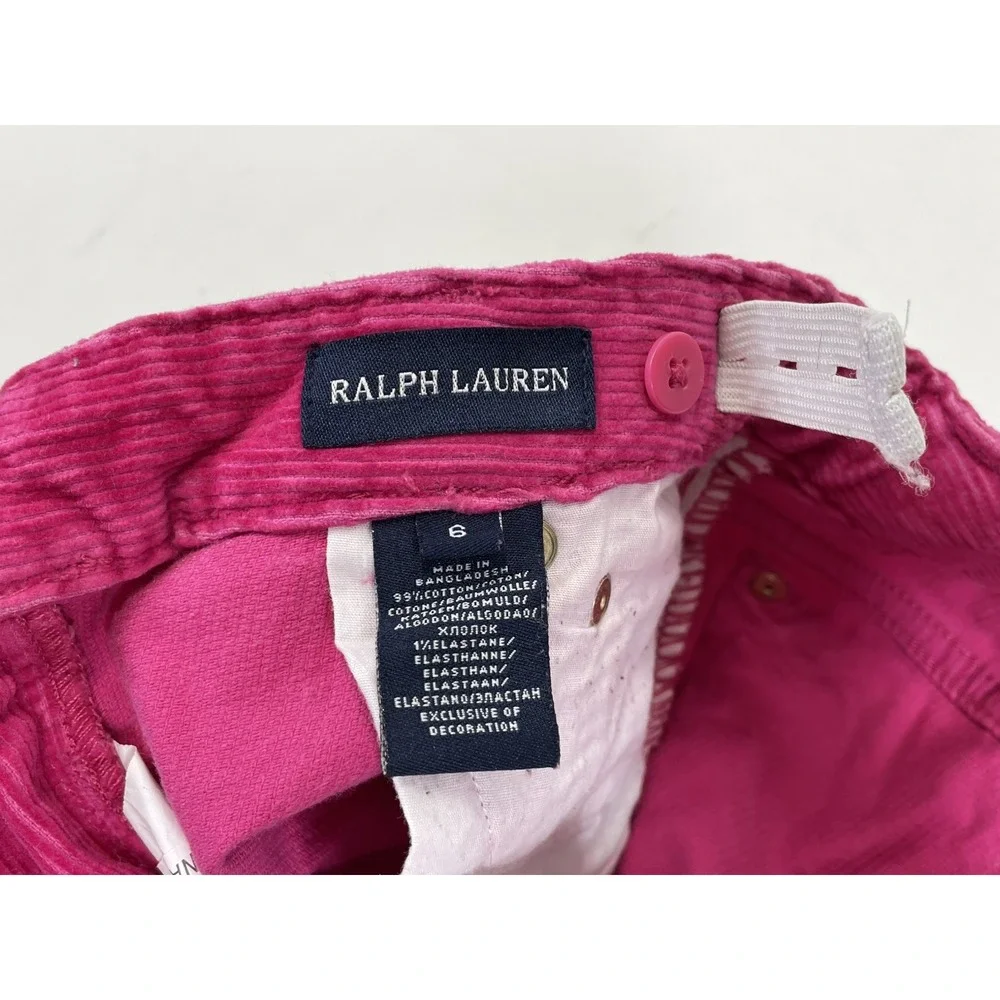 Ralph Lauren Corduroy Pants Girls Size 6 Hot Pink‎