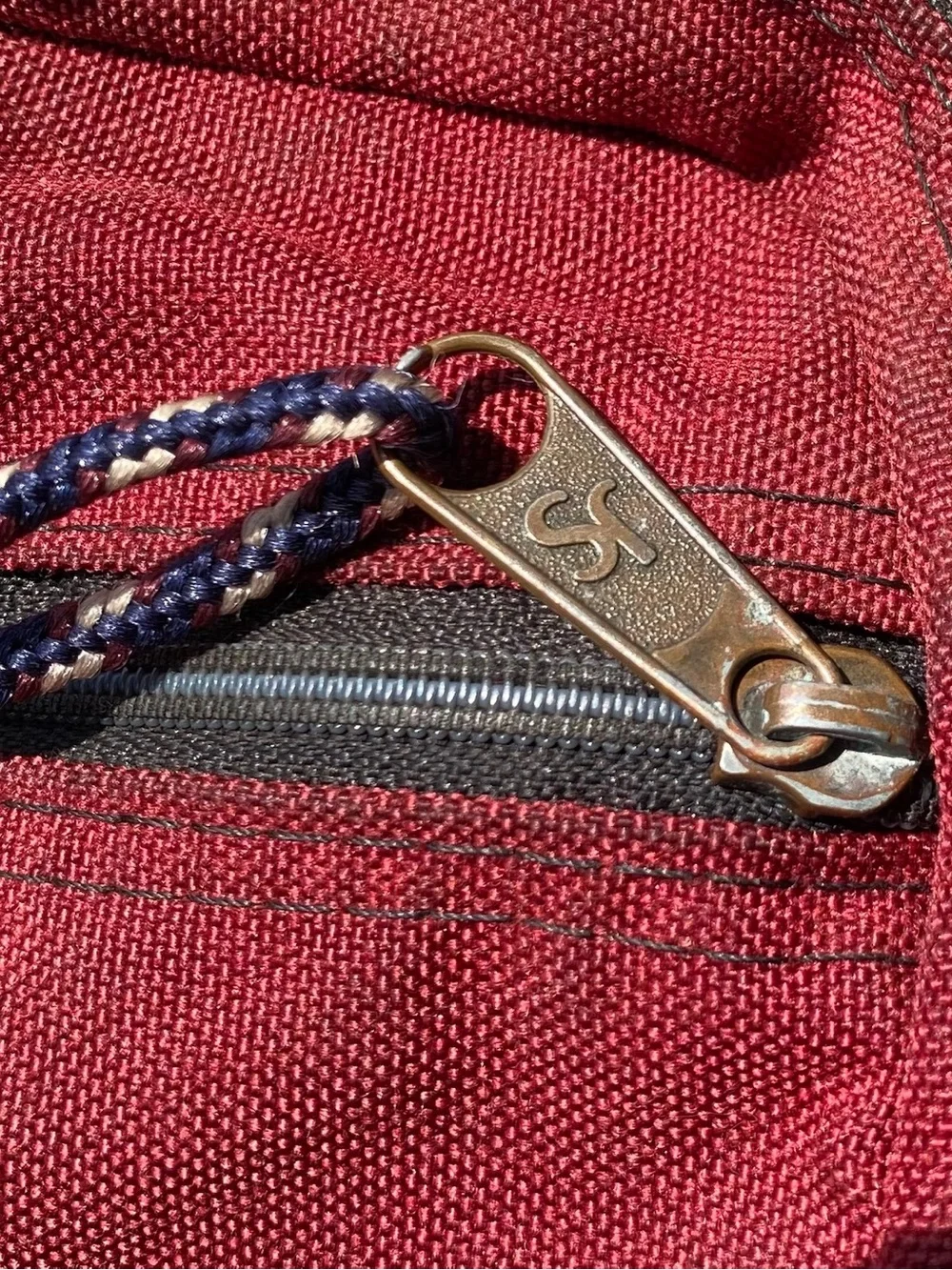 Vintage 90’s JanSport Suede Bottom Burgundy Backpack W/ Waist Strap USA Made
