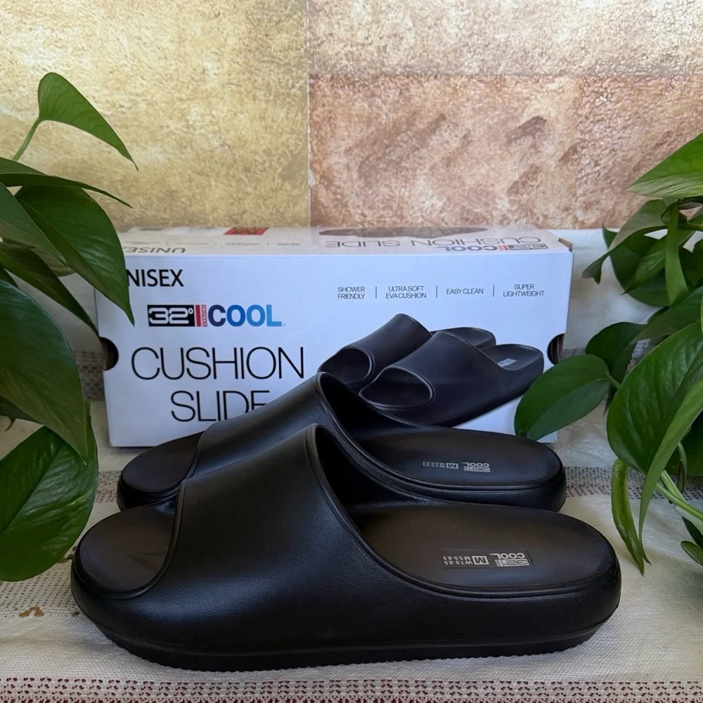 NEW 32 Degrees Unisex Cushion Slides, Size M Women’s 7.5-8.5 | Men’s 5.5-6.5
