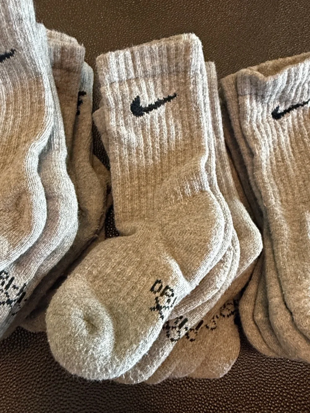 Nike Dri-Fit Gray Crew Socks with Black Swoosh size XXS 15 pairs