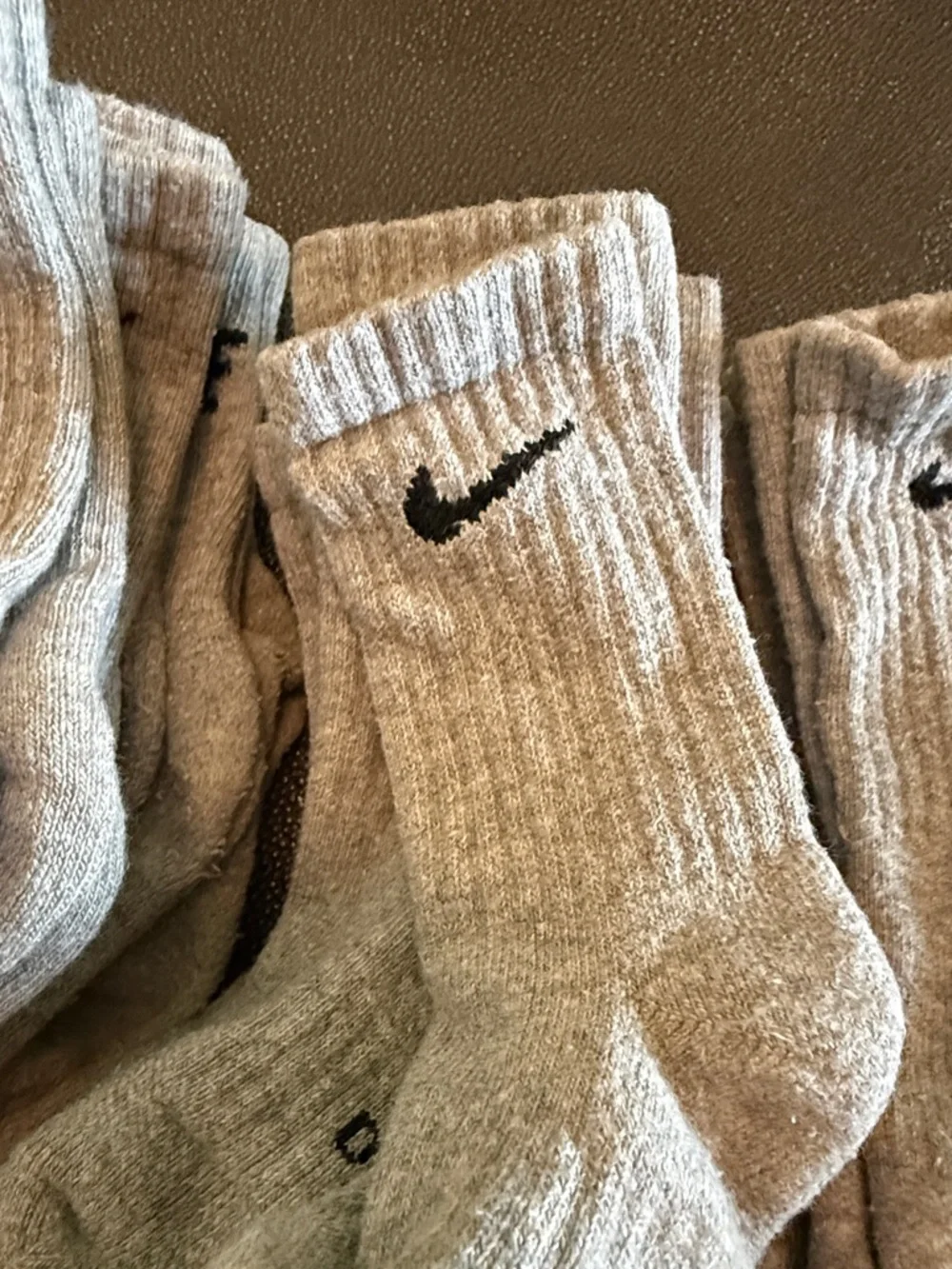 Nike Dri-Fit Gray Crew Socks with Black Swoosh size XXS 15 pairs