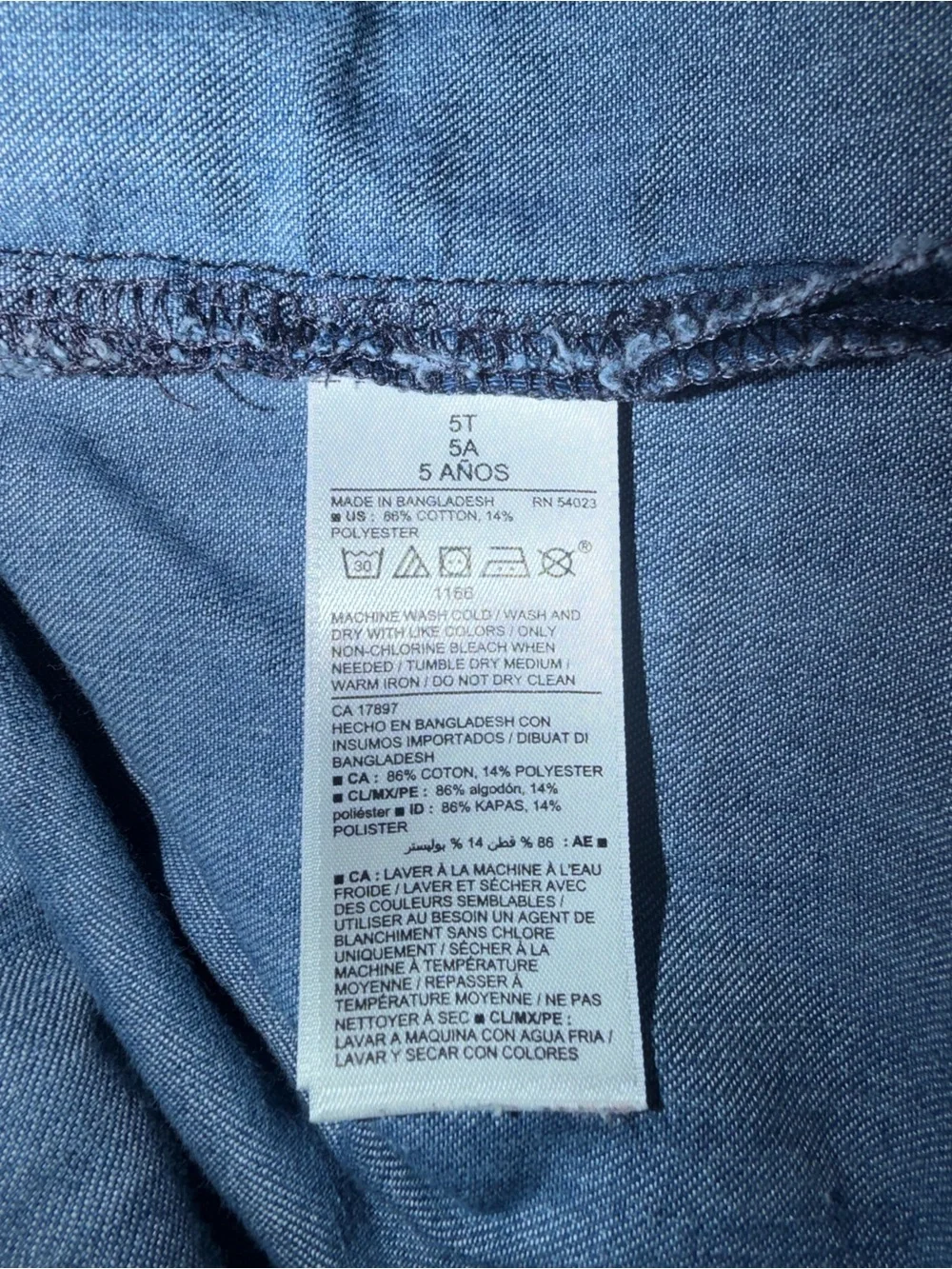 Old Navy Girls' Indigo Denim Button-Front Shirt Dress