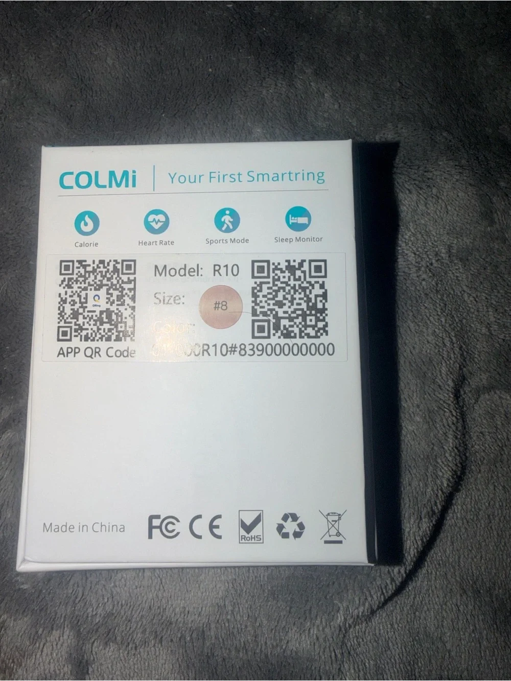 COLMI R10 Sports Tracking Smart Ring sz8 Rose Gold Tone