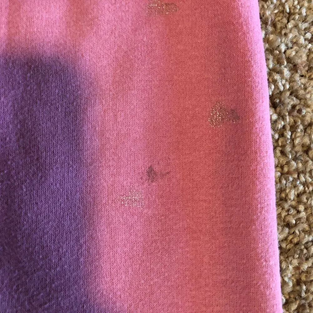 Old Navy Fleece Leggings Pink/Silver Hearts, Size M