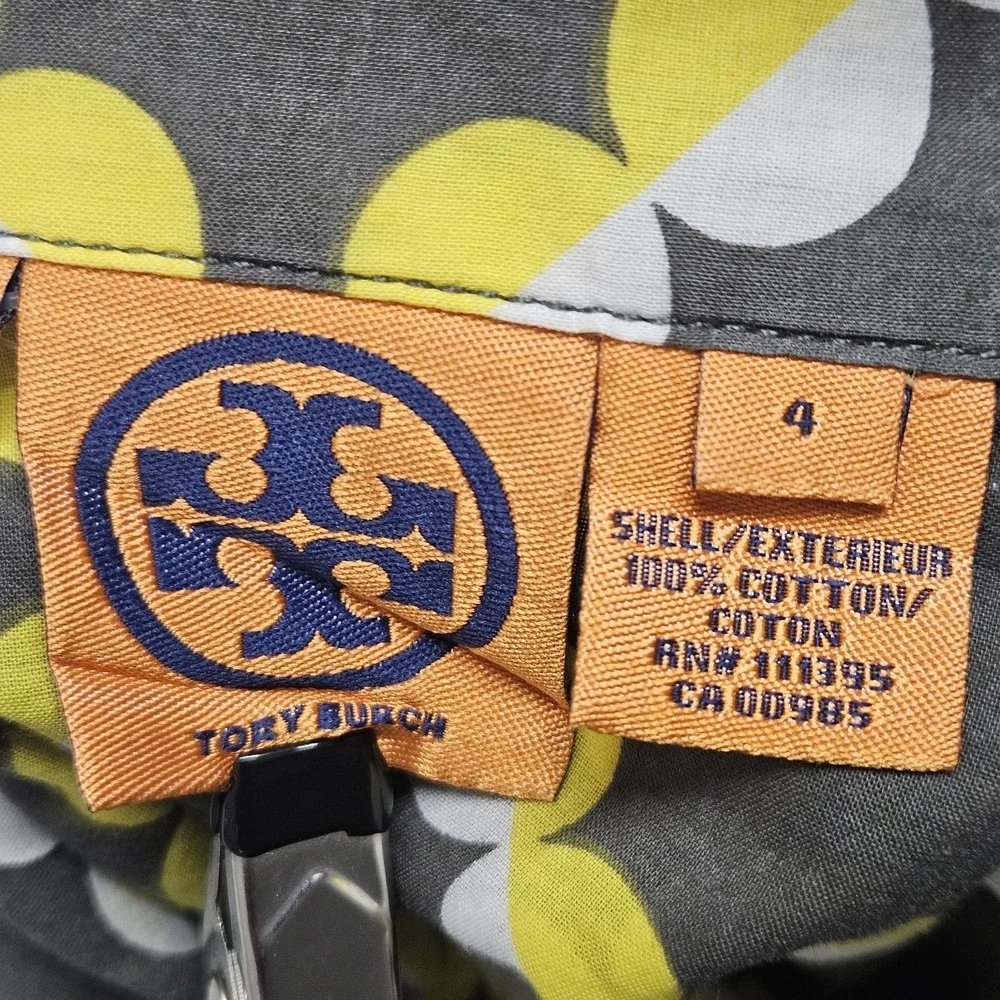 Tory‎ Burch Women's 100% silk Blouse Quarter Snap Buttons Size 4