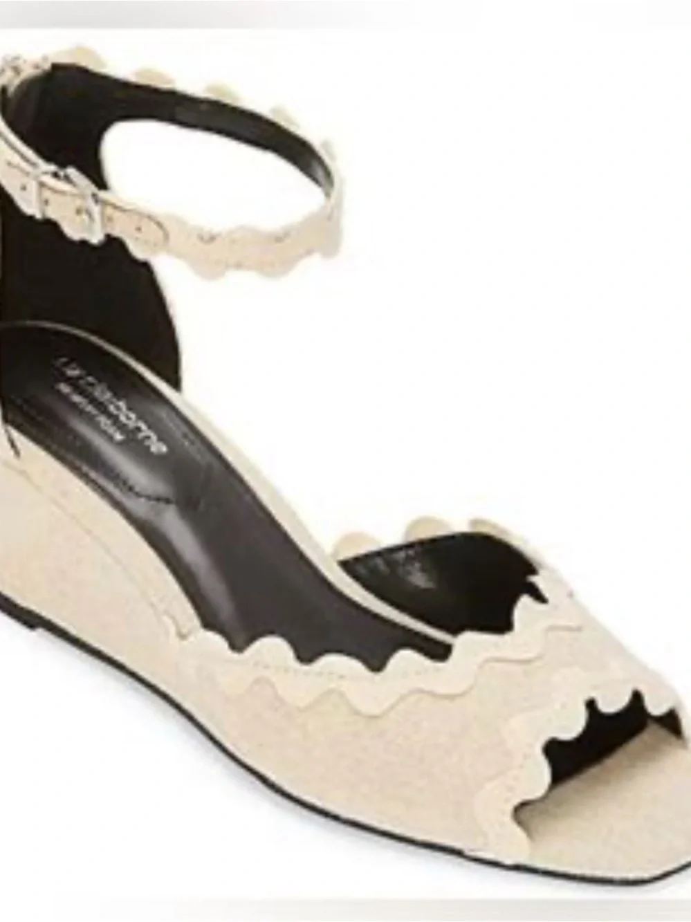 NWT Liz Claiborne Babbler Wedge Sandals, size 9, color: sand.