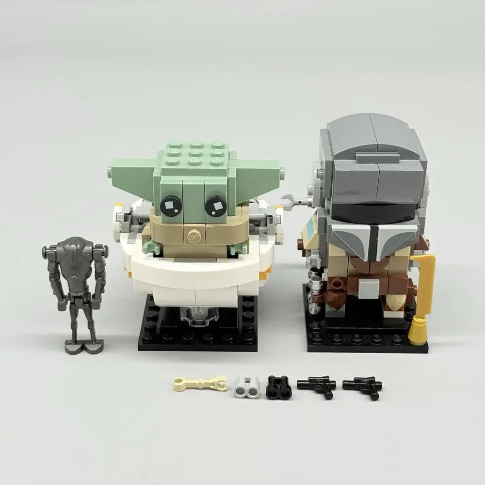 Lego Star Wars 75317 The Mandalorian & The Child Brick Headz + Battle Droid Mini