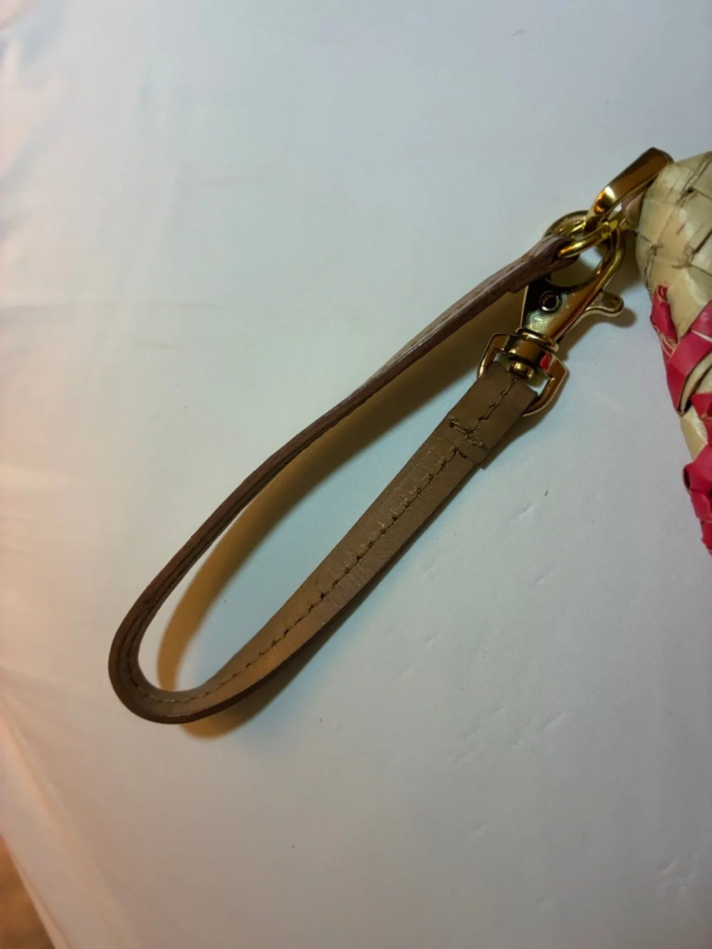 Tory Burch Red‎ and Cream Woven Wristlet Clutch
