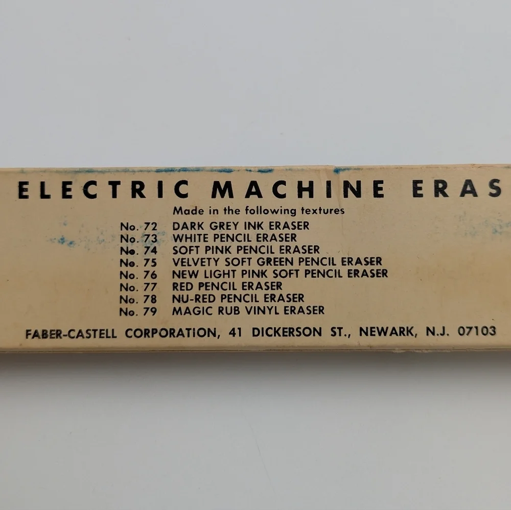 Vintage Faber-Castell 7 Inch Electric Machine Erasers 8 In Box Collectible