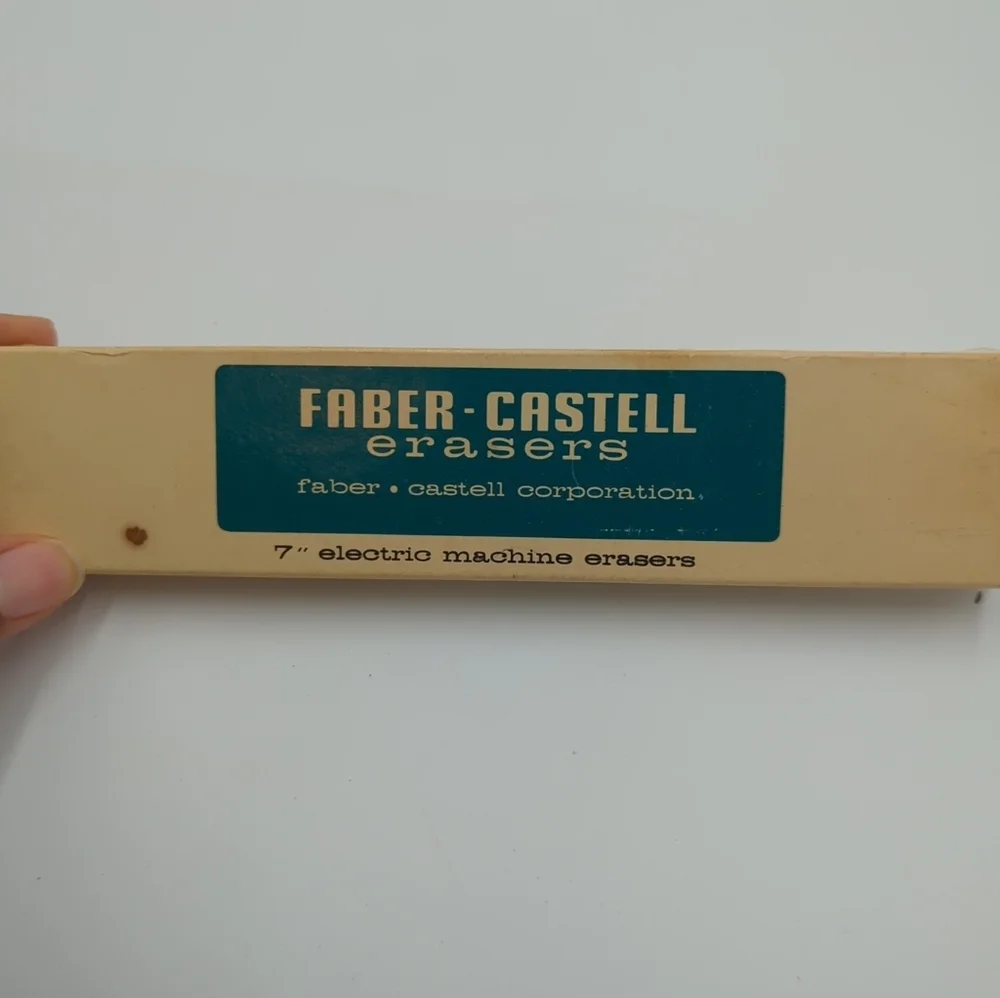 Vintage Faber-Castell 7 Inch Electric Machine Erasers 8 In Box Collectible