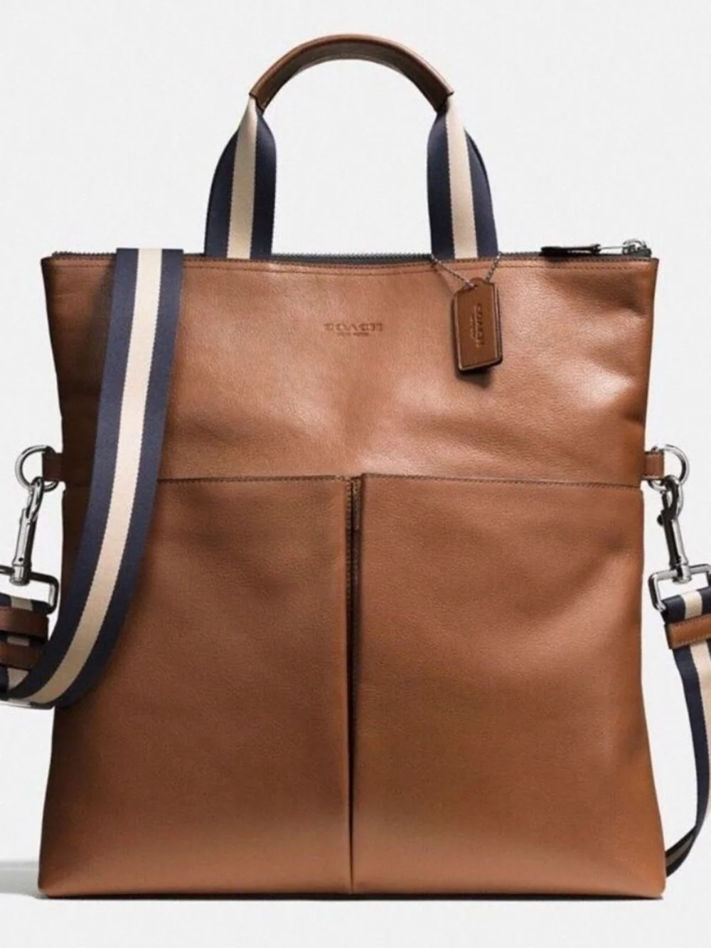 Coach - Charles Foldover Leather Crossbody Bag F71722  | Brown