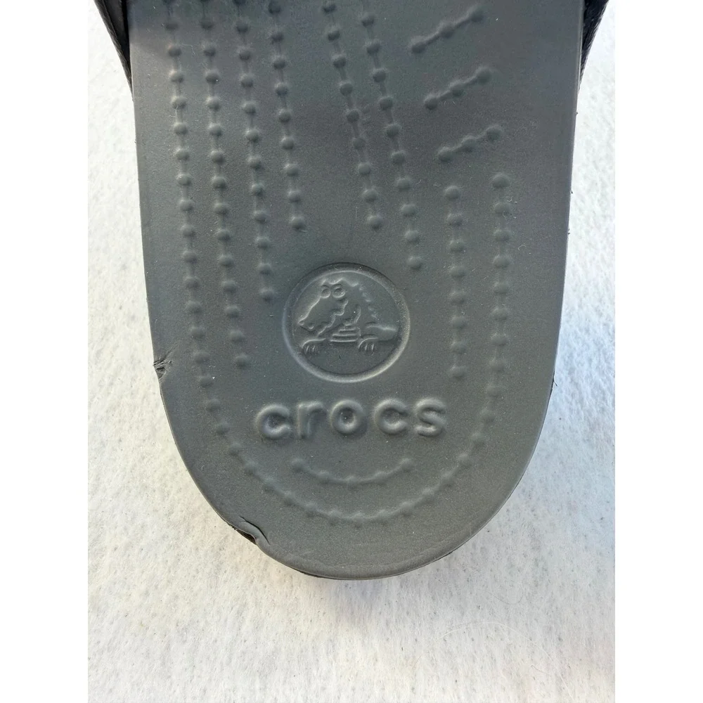 Crocs Sanrah Embellished Medallion Wedge Sandals Black Women's Size 7 W7