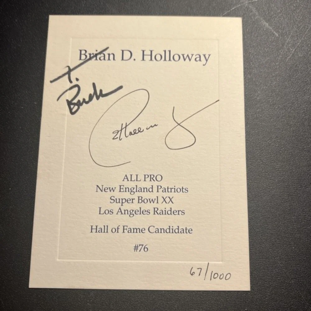 Brian Holloway Hall Of Fame‎ Candidate Autographed #67/1000 Invitation 
