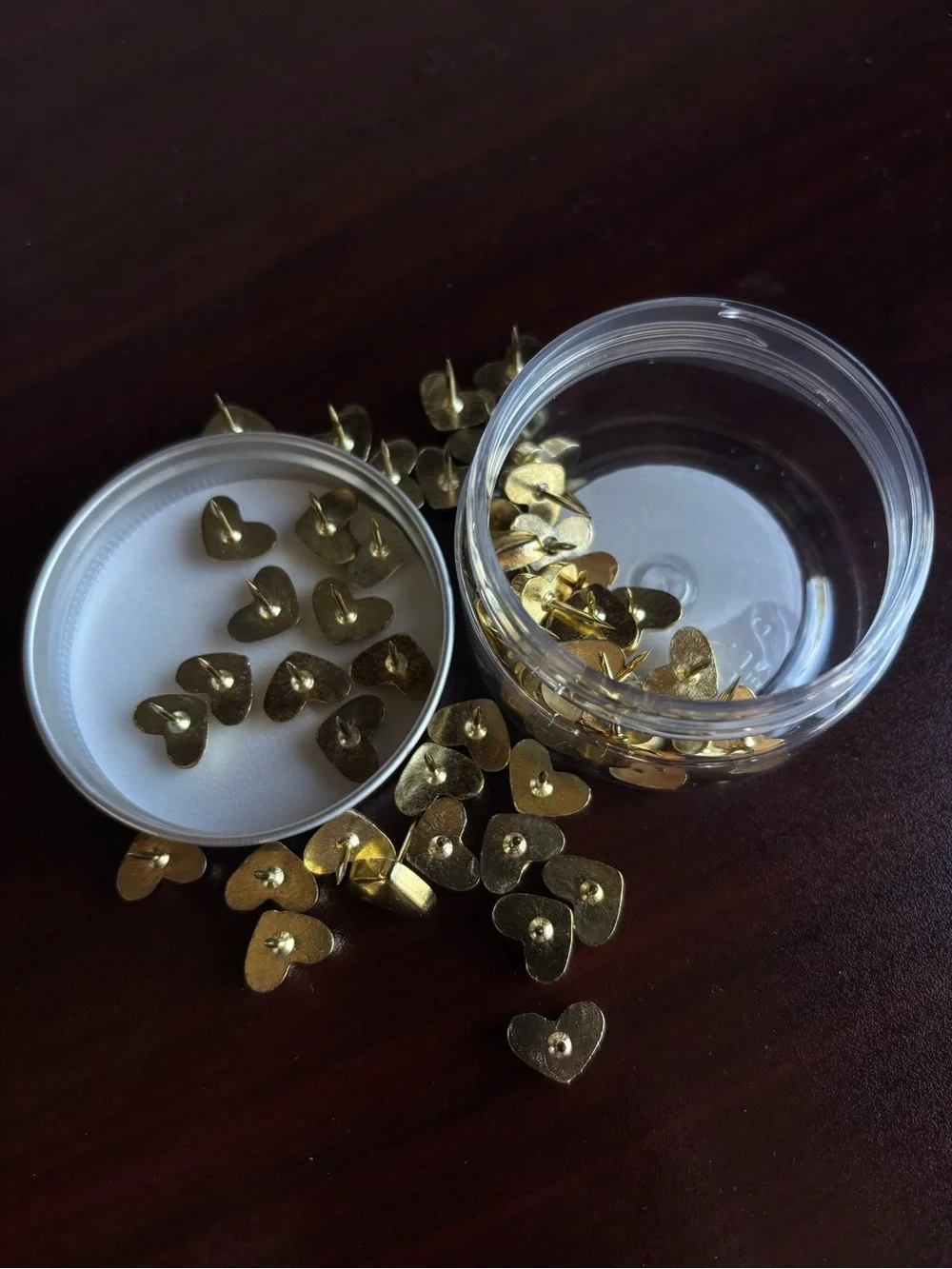 sugar paper heart Gold Push Pins