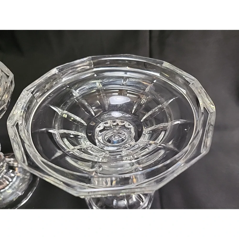 2 Stunning‎ GLASS Ornate CANDLEHOLDER 5