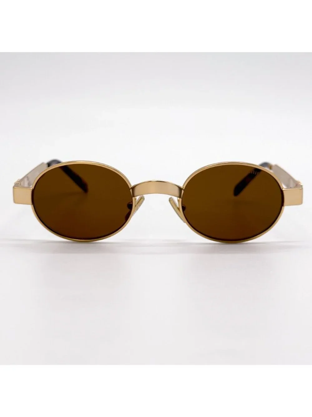 New Miu Miu MUB51S 22M20V Gold Women Round Sunglasses SMU B51