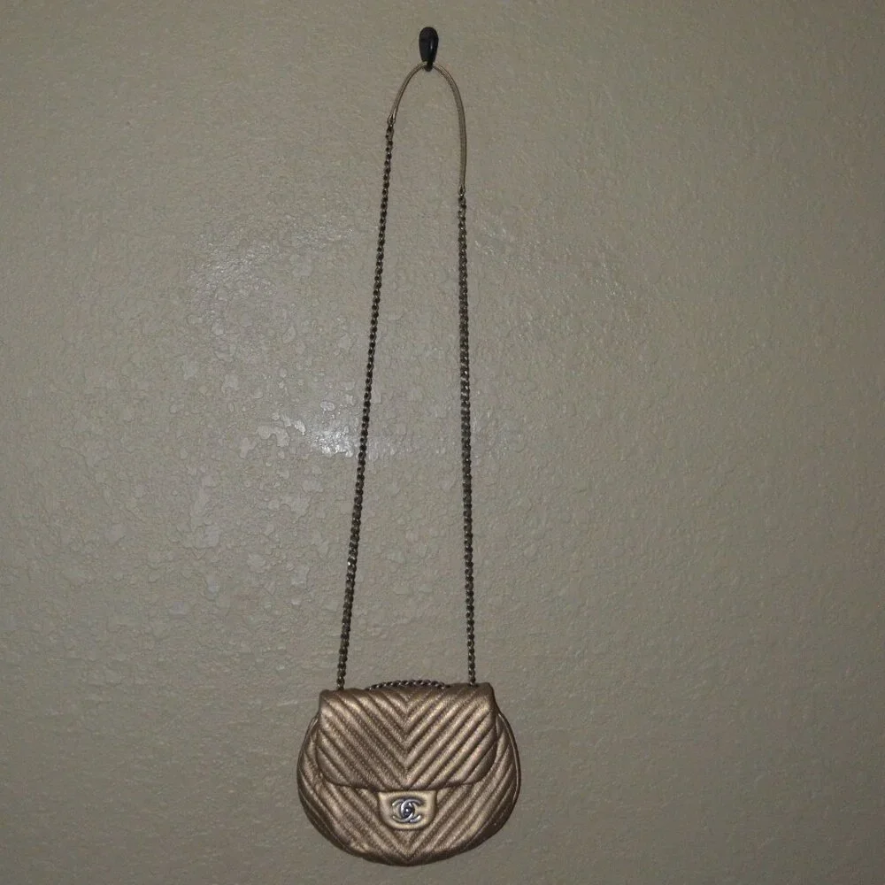 CHANEL bronze leather