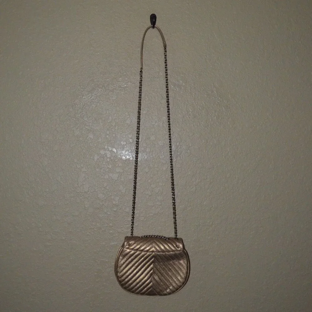 CHANEL bronze leather