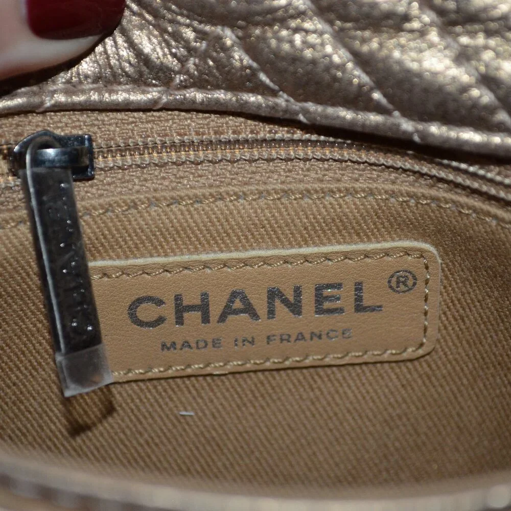 CHANEL bronze leather